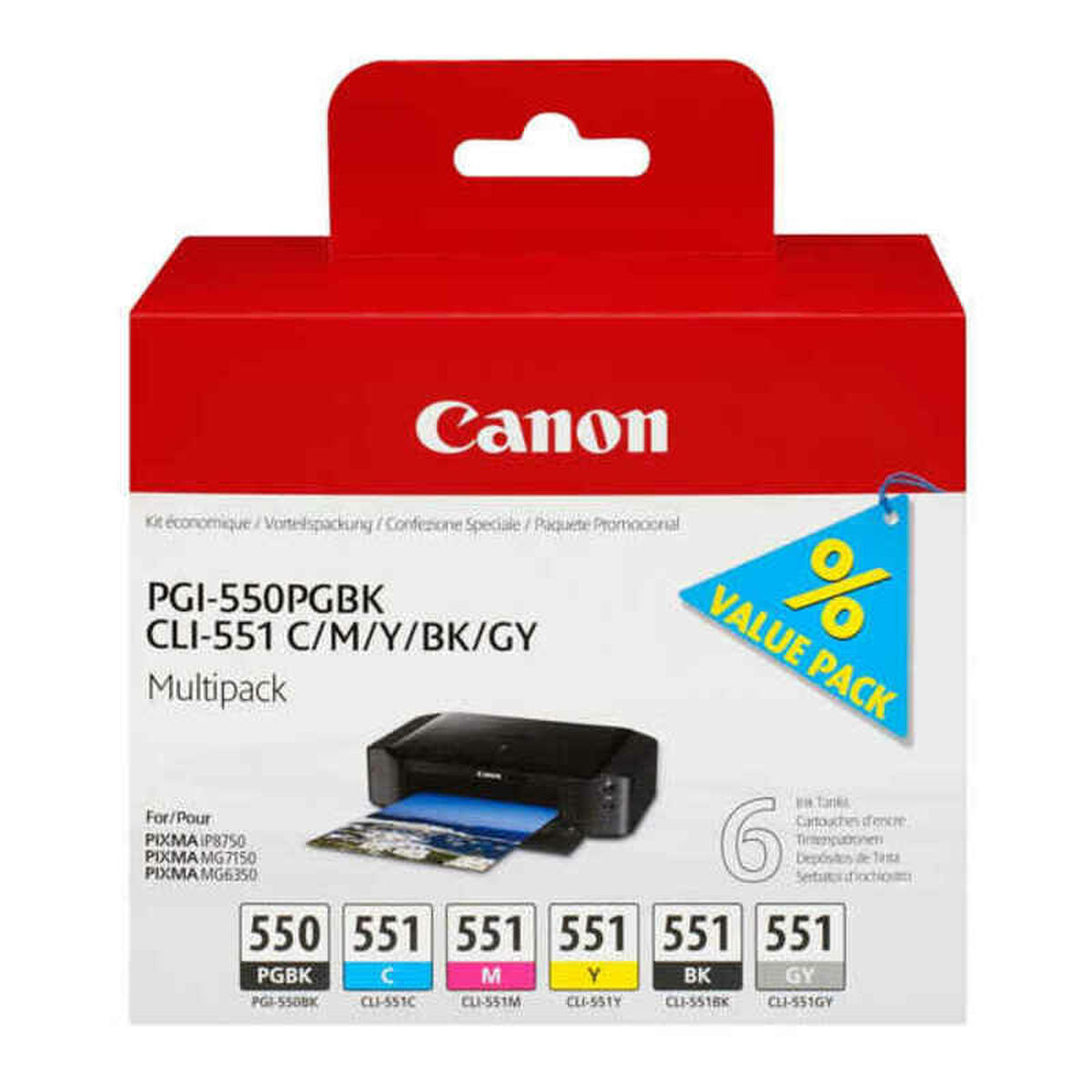 Original Ink Cartridge Canon PGI550 + CLI551 Multicolour